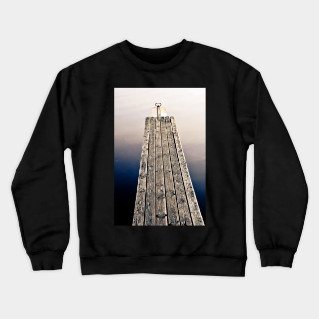 The Jetty, old wooden jetty by the lake Crewneck Sweatshirt by marina63